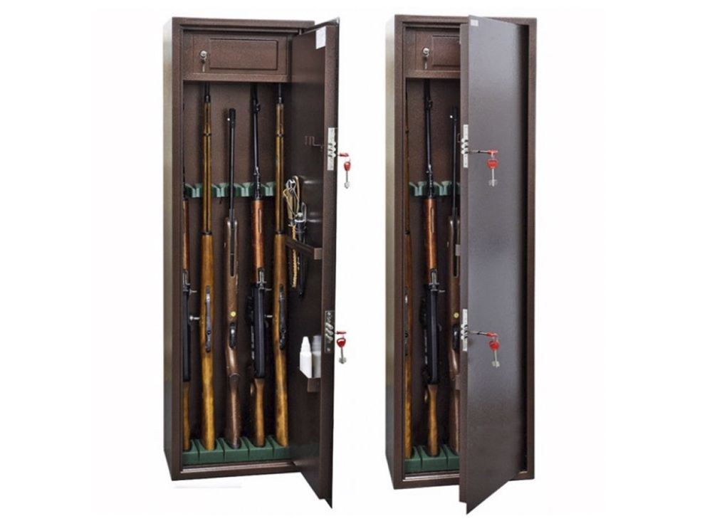 Металлический сейф для хранения ружья с трейзером для патронов – Levmetal СЗ-140.5/М (Антрацит)